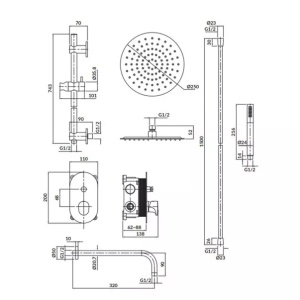 Set de dus auriu Cersanit Inverto B262 - Img 2