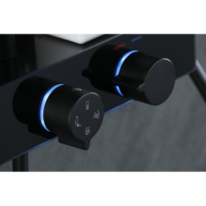 Set de dus F10B Model Modern cu Efect De Ploaie si Afisaj LCD, Culoare Negru - Img 9