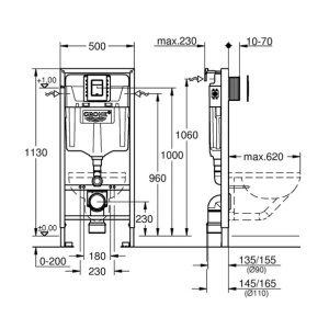 Set vas wc Ideal Standard Tesi AquaBlade cu capac soft close si rezervor Grohe cu clapeta Skate Cosmopolitan S - Img 5