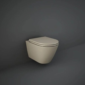 Set Vas Wc suspendat Rak Ceramics Feeling Cappuccino cu capac soft close si quick release