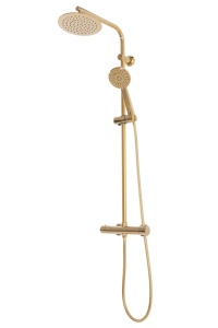 Sistem Complet Cu Termostat De Dus REA BLISS L. GOLD , Montaj Pe Perete, Para Rotunda Tip Ploaie 20 X 20 Cm, 2 Functii , Finisaj Auriu - Img 4