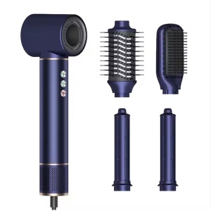 Uscator de Par Profesional, SeveShop®, Aparat Coafat 5 in 1, Feon, Ondulator Automat, 3 Trepte Temperatura, 2 Viteze, Perie Volum, Perie Dreapta, Perie Clasica, Ionizare Anti Frizz, Uscare Rapida, Design Compact Portabil, Mov
