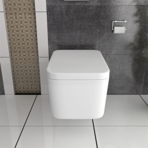 Vas WC PRO CUBIC Rimless, suspendat, ceramica sanitara, 55.5 x 37 x 34 cm, Capac Soft-Close Inclus, aLB - Img 3