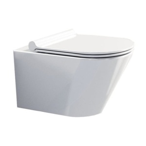 Vas WC PRO SONET SLIM Rimless, Suspendat, Ceramica, 50 x 36 x 35.5 cm, scaun duroplast soft-close, Alb