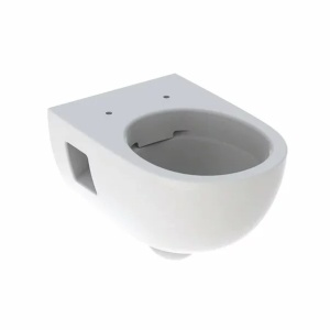 Vas wc suspendat Geberit Selnova Rimfree fara capac alb cu forma partial inchisa