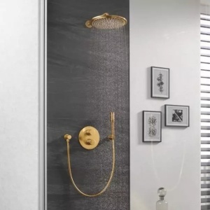 Agatatoare dus Grohe Rainshower auriu periat Cool Sunrise - Img 2