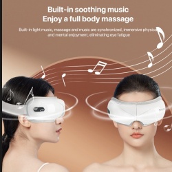 Aparat de Masaj Inteligent pentru Ochi 3D SeveShop, Terapie Oculara cu Compresie Termica, Vibratie, Difuzor Bluetooth, Functie de Caldura si Presiune Aer, Imbunatatirea Circulatiei, Alungarea Stresului, Alb Opal - Img 6