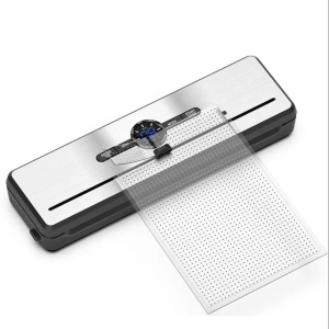 Aparat de Vidat si Sigilat Alimente SeveShop®, Bare de Lipire 30 cm, 7 Moduri de Operare, Uscat, Umed, Lichid, Display LED Tri-Color, Cutter Integrat, Tava Detasabila, Furtun pentru Recipiente, Sigilare Pana la 5 kg, Negru - Img 2