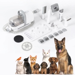 Aspirator 3 in1 pentru toaletarea animalelor de companie SeveShop®, aparat de tuns cu 6 accesorii, pentru descurcarea sau aspirarea parului, perie pentru aspirarea materialelor textile - Img 2