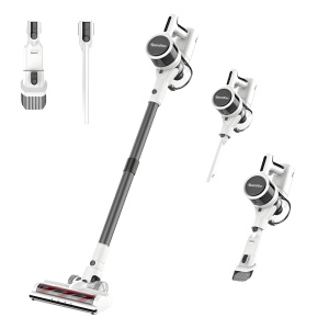 Aspirator Vertical 4 in 1 Fara Fir SeveShop® P11 Pro Teendow, Motor Vortex 280000 RPM, 3000KPa, Filtru HEPA in 5 Etape, Autonomie 2600 mAh, Iluminare LED, Perii Multiple, Ideal pentru Podea, Covor, Par de Animale, Scame, Nisip, Praf, Alb Negru