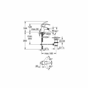 Baterie bideu Grohe Eurosmart New crom lucios - Img 2
