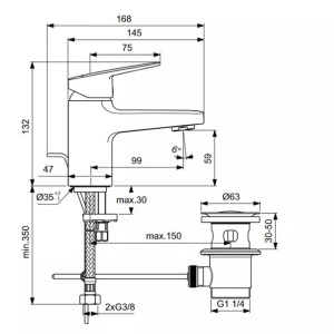 Baterie lavoar cu monocomanda Ideal Standard Ceraplan BD273AA - Img 4