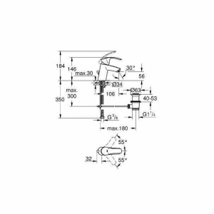 Baterie lavoar Grohe Eurosmart New S crom lucios - Img 2