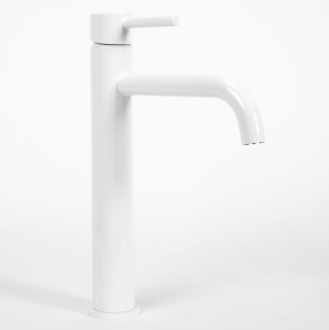 Baterie Lavoar Inalta REA LUNGO WHITE HIGH Montaj Pe Blat, Capat Fix, Inaltime 28 Cm, Finisaj Alb - Img 5