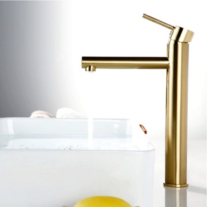Baterie Lavoar PRO Helia Gold, Montaj Pe Blat, Inaltime 30.5 cm, Finisaj Auriu - Img 4