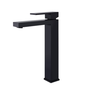 Baterie lavoar PRO QUADRO BLACK High, Montaj pe blat, inaltime 27cm, finisaj Negru Mat