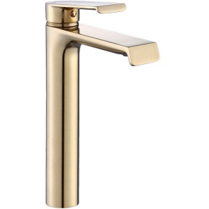 Baterie Lavoar REA HASS GOLD HIGH , Montaj Pe Blat, Capat Fix, Inaltime 28 Cm, Finisaj Auriu Periat - Img 1