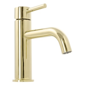 Baterie lavoar REA Lungo Light Gold, Inaltime 16.5 cm, finisaj Auriu - Img 1