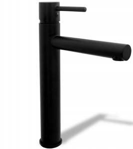 Baterie lavoar REA TESS Black High, Inaltime 31.5cm, finisaj Negru Mat - Img 1