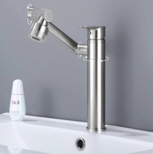 Baterie pentru baie Rea PACO Nickel Brush INOX High - Img 2
