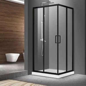 Cabina de dus 80x80 Mediterraneo Hector N, cu Usi Culisante, Black