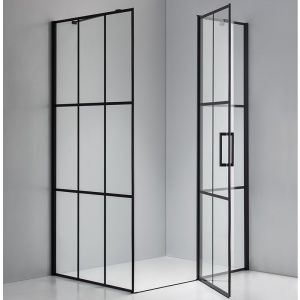 Cabina de dus BS03C Dreptunghiulara, Design Modern 120x90cm, Culoare Negru - Img 6