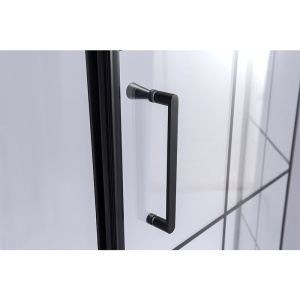 Cabina de dus BS06A Pentagonala 80x80cm, Cu Cadita de dus , Design Modern, Culoare Negru - Img 6