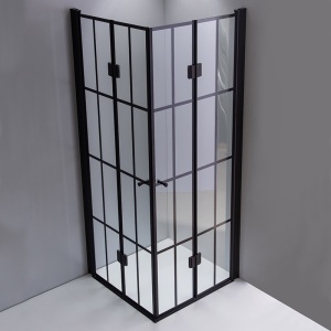 Cabina de dus BS08B Patrata 90x90cm Design Modern Negru + Cada de Dus Riko, Culoare Negru - Img 6