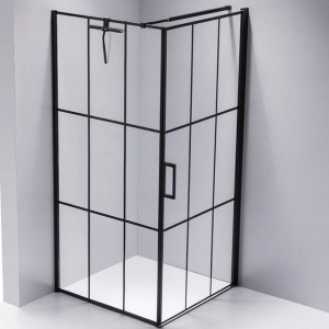 Cabina de dus BS13A Patrata 80x80cm, Culoare Negru + Cadita de dus ST02A ,Culoare Negru - Img 6