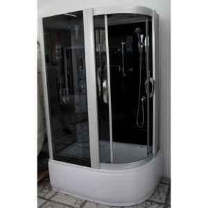 Cabina de dus cu Hidromasaj 120x85cm, Design Modern, Dreapta, Culoare Crom/Alb - Img 2