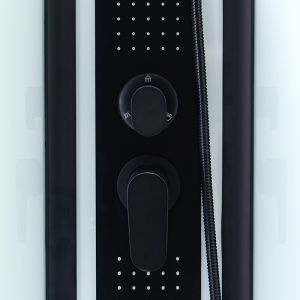 Cabina de dus cu hidromasaj, rame negre cadita alba Nina 90 x 90 cm - Img 11
