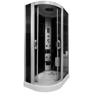Cabina de dus cu hidromasaj + sauna MO-09914 Negru 120X85X225CM dispunere pe Stanga - Img 3