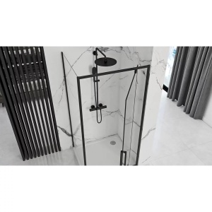 Cabina de dus cu usa pivotanta Rea Rapid Swing 70x90, Negru - Img 4