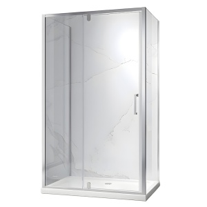 Cabina de dus dreptunghiulara cu 3 pereti si rame cromate KZ23F 120 x 70 cm