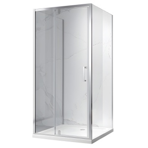 Cabina de dus dreptunghiulara din sticla securizata cu 3 pereti si rame cromate KZ23E 110 x 100 cm