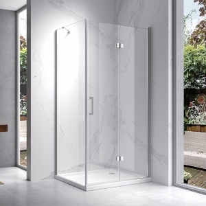 Cabina de dus dreptunghiulara din sticla securizata cu rame cromate KZ20D 100 x 80 cm - Img 3