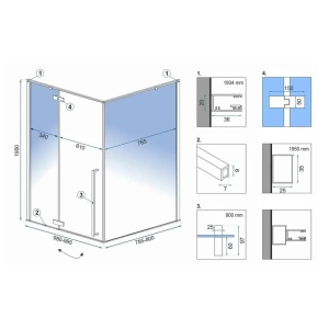 Cabina de dus Fargo, Dimensiune 100x80cm, Culoare Black Mat - Img 4