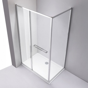 Cabina de dus Kira Dreptunghiulara, Dimensiune 120x80cm , Culoare Crom - Img 6