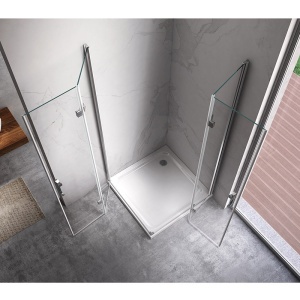 Cabina de dus KZ08A Patrata , Design Modern 70x70cm, Culoare Crom - Img 6