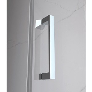 Cabina de dus KZ10C Pentagonala 100x100cm, Culoare Crom + Cadita de dus , Culoare Negru - Img 6