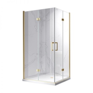 Cabina de dus KZ12A Dreptunghiulara , Design Modern 90x80cm, Culoare Auriu