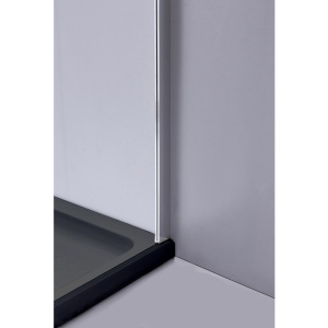 Cabina de dus KZ91A Pentagonala , Design Modern 80x80cm, Crom +Cadita de dus ST07A, Culoare Negru - Img 6