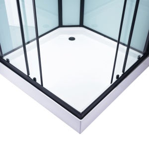 Cabina de dus LISA cu Hidromasaj, Dimensiune 90x90cm, Culoare Negru - Img 3
