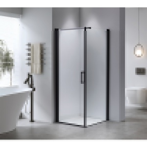 Cabina de dus Patrata BS04B, Dimensiune 90x90cm, Culoare Negru - Img 2
