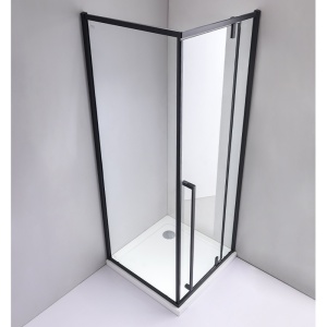 Cabina de dus Patrata BS11A, Dimensiune 80x80cm , Culoare Negru - Img 2
