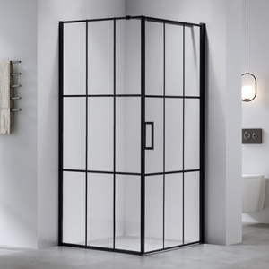 Cabina de dus Patrata BS13B, Design Elegant, Dimensiune 90x90cm, Culoare Negru - Img 2