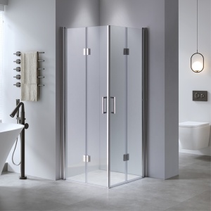 Cabina de dus patrata din sticla securizata rama cromata KZ1270A 70x70 cm - Img 2