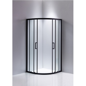 Cabina de dus semicirculara din sticla securizata si rame negre cu cadita alba inclusa BS01A-SXL01A 80 x 80 cm - Img 6