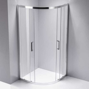 Cabina de dus semicirculara rame cromate cu cadita inclusa KZ101B/SXL01B 90 x 90cm - Img 6