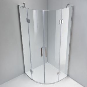 Cabina de dus Semirotunda KZ92A, Design Modern 80x80cm, Culoare Crom - Img 5